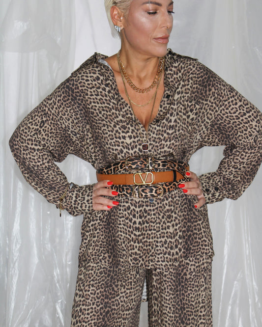 Camicia set leopardato